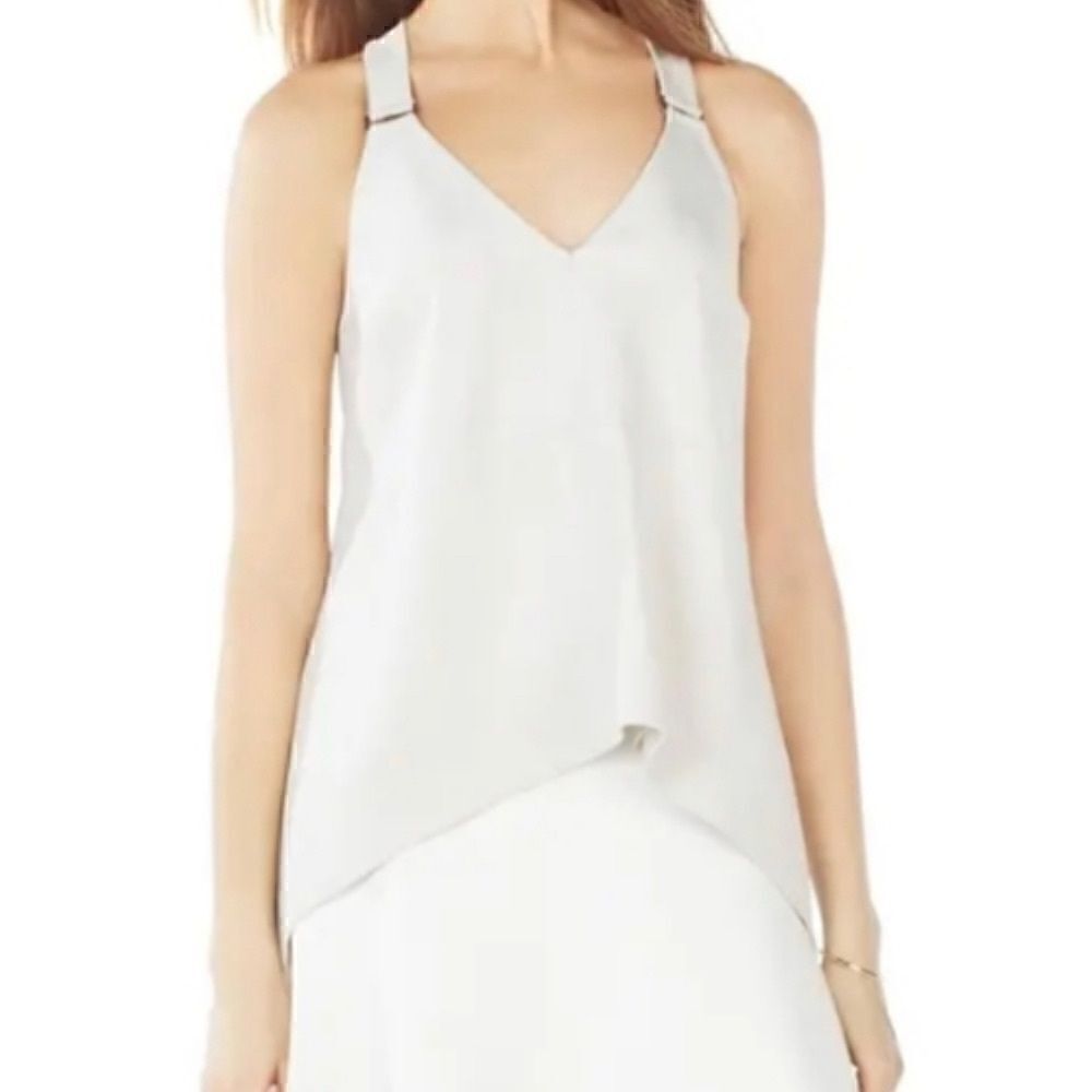 BCBG MaxAzria Charlotte faux suede tan top size xxs
